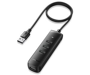 UGREEN Hub USB 3.0 4 Puertos con Cable de 1 Metro, 5Gbps Ladrón USB 3.0 Adaptador USB Multiple Compatible PS4, PC, Raspberry pi 4, XPS 15, MacBook Pro/Air, Xbox X/S, Surface Pro, Memoria USB, Teclado