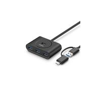 UGREEN HUB USB 3.0 + USB-C 3.1 4-Puertos OTG (Negro)