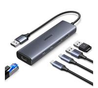 UGREEN Hub USB-A Ethernet 1000Mbps LAN Gigabit RJ45 Type C 3.2 10Gbps | Compatible con iPhone iPad Portátil con Windows Mac OS Linux