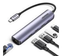 UGREEN Hub USB C HDMI 4K 5 En 1 Adaptador Tipo C a Gigabit Ethernet RJ45 Compatible con MacBook Pro Air M3 M2 M1, iPad, iPhone 16 MAX, Chromebook, Surface