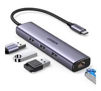 UGREEN Hub USB C a Ethernet 4 en 1 1000Mbps Thunderbolt 3 Gigabit RJ45