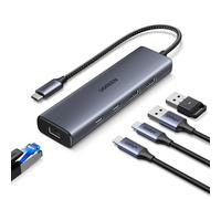 UGREEN Hub USB C a Ethernet 6 en 1 1000Mbps Adaptador LAN a Thunderbolt 3 Type C 10Gbps Compatible con iPhone 17 Pro MAX Air 16 15 MacBook Pro Air M2 iMac iPad DELL XPS Xiaomi Mi13 Galaxy S24 S23