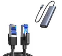 UGREEN Hub USB C a Ethernet 6 en 1 1000Mbps Cable de Red Ethernet Cat 8 LAN 40Gbps 2000MHz