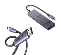 UGREEN Hub USB C con Salida de Video USB-C 4K 60Hz y Cable USB C a DisplayPort 1.4 8K 60Hz