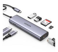 UGREEN Hub USB C Ethernet Gigabit HDMI 4K PD 100W 7 en 1 Dock Station Adaptador USB C Lector de Tarjetas SD Compatible con iPhone 15 Galaxy S24 Ultra MacBook Air Pro M2 M1 iPad Pro Surface Steam Deck