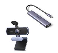 UGREEN Hub USB C Multipuerto USB-C 5 en 1 con Webcam Full HD