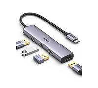 UGREEN Hub USB C OTG, adaptador USB C a 4 USB 3.0 5Gbps dongle USB C, cable de nailon, cuerpo delgado, compatible con MacBook Pro/Air M1 M2 2023 2022, iPad Pro/Air, Surface Pro, Galaxy S23 S22, Xiaomi