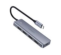 UGREEN Hub USB-C para 4X USB 3.0 Gen 1 Gris