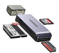 UGREEN Lector Tarjetas SD, USB 3.0 Lectura Simultánea 4 EN 1 Super Rápido 5Gbps para Tarjetas de Memoria, Ranura SD, Micro SD/TF, CF, MS, Plug and Play