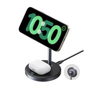 UGREEN MagFlow Qi2 15W Cargador Inalámbrico 2 en 1, Estación de Carga Magnética, Soporte Wireless Compatible con iPhone 16/15/14/13/12 Series, AirPods Pro 2/3