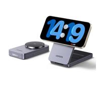 UGREEN MagFlow Qi2 15W Cargador Inalámbrico para iPhone 17 Pro MAX Air, Estación de Carga Magsafe de Auriculares 2 en 1 Compatible con 16/15/14/13/12 Series, AirPods Pro 2/3