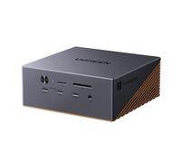 UGREEN Maxidok Thunderbolt 5 Docking Station USB C Triple Pantalla | 17 en 1, 2 TBT5, 1 DP, 120Gbps, 3A3C, Ethernet 2.5GbE, SD/TF 4.0, Carcasa M.2 SSD, Carga PD 140W, DC 240W, 3 Audio 3.5mm