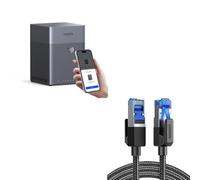 UGREEN NASync DH4300 Plus NAS de Escritorio 4 Bahías + Cable de Red Ethernet Cat 8 LAN, Puerto LAN 2,5 GB, 8 GB RAM, Conexión NFC One-Touch, Álbum Familiar/Bebé AI, Nube Personal Hogar (Sin Discos)