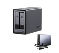 UGREEN NASync DXP2800 NAS 2 Bahías + UPS 120W 12000mAh, CPU Intel N100 de Cuatro núcleos, 8 GB de RAM DDR5, 2,5 GbE, 2 Ranuras M.2 NVMe, HDMI 4K, Almacenamiento Conectado a Red (sin Disco)