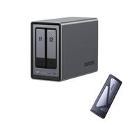 UGREEN NASync DXP2800, NAS de Escritorio de 2 bahías + Carcasa M.2 NVMe, CPU Intel N100 de Cuatro núcleos, 8 GB de RAM DDR5, 2,5 GbE, 2 Ranuras M.2 NVMe, HDMI 4K(sin Disco)