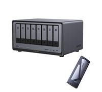 UGREEN NASync DXP8800 Plus, NAS de Escritorio de 8 bahías + Carcasa M.2 NVMe, CPU Intel i5 1235u de 10 núcleos, 8 GB de RAM DDR5, 2 Ranuras 10 GbE, 2 Ranuras M.2 NVMe, HDMI 8K (sin Disco)