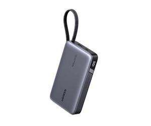 UGREEN Nexode 145W Power Bank 20000mAh Batería Externa Carga Rápida PD 100W | 3 EN 1, Cable USB C Integrado, 2 Puertos 1C1A, Cargador Portátil PC, LED, Compatible con iPhone 17 16 Galaxy S26 iPad MacBook