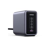 UGREEN Nexode 300W Cargador USB C, Adaptador de Corriente PD 3.1 140W con 5 Puertos Compatible con MacBook, iPad, iPhone 16, Galaxy S24, Pixel, Steam Deck con 240W Cable de 1,5M