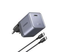 UGREEN Nexode Air 65W Cargador USB C Carga Rápida GAN II Alimentador con Cable Tipo C Compatible con MacBook Pro Air iPad iPhone 17 Air Pro MAX 16 15 14 13 Galaxy S26 25 Pixel 10 (Gray)
