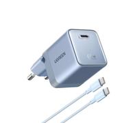 UGREEN Nexode Air 65W Cargador USB C Carga Rápida GAN II Alimentador con Cable Tipo C Compatible con MacBook Pro Air iPad iPhone 17 Air Pro MAX 16 15 14 13 Galaxy S26 25 Pixel 10 (Azul)