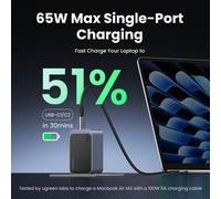 Ugreen Nexode Air 65W sieninis kroviklis, USB + 2x USB-C pilkos spalvos Ordenador portátil, Teléfono móvil, Ratón, Portátil, Batería portátil, Tableta Gris Corriente alterna Carga rápida Interior