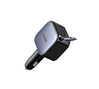 UGREEN 60W Cargador Coche Retráctil Carga Rápida, Car Charger USB C 3 Puertas con Cable Retractil, Compatible con iPhone 17 Pro MAX Air/iPhone 16/15/14, Galaxy S25/24, Pixel 10/9, MacBook, iPad Pro