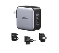 Ugreen 65W Nexode GaN Auriculares, Teléfono móvil, Portátil, Reloj inteligente, Tableta Gris USB Carga rápida Interior