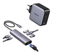 UGREEN Nexode Cargador USB C 100 W + Revodok 1061 Hub USB C Ethernet Gigabit