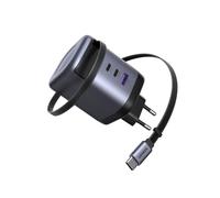 UGREEN Nexode Cargador USB C GAN con Cable Retráctil 100W,Carga Rápido con 4 Puertos,Compatible con MacBook Pro/Air, Galaxy S-A, iPhone 16-8, iPad