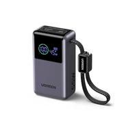 UGREEN Nexode Pro 55W Power Bank 10000mAh Cable USB C Integrado Batería Externa Portátil Carga Rápida PD 45W 2 Puerto Compatible con Xiaomi Note 15 14 13 Poco M8 M7 iPhone 17 16 Galaxy S26 S25 (Gris)