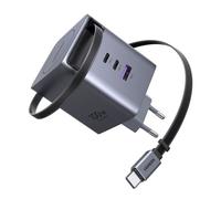 UGREEN Nexode Pro Cargador GAN 45W, USB-C y USB-A, con Cable Retráctil Integrado