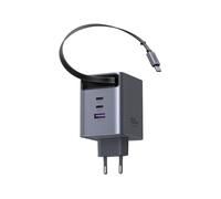 UGREEN Nexode Pro Cargador GAN 45W, USB-C y USB-A, con Cable Retráctil Integrado