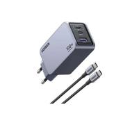 UGREEN Nexode Pro EU Cargador Rápido GaN PD de 3 Puertos con Cable USB-C Universal Negro, Gris