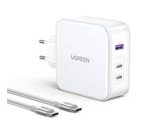 UGREEN Nexode USB-A+2*USB-C 140W GAN Tech. & USB-C Kabel 2 m, weiß