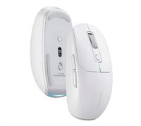 UGREEN Ratón Bluetooth recargable RGB inalámbrico con sensor 5K DPI, 6 botones programables, ultraligero, compatible con USB, con ordenador portátil, Windows 11, MacOS Linux (blanco)