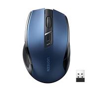 UGREEN Ratón Inalámbrico 2.4GHz Silencioso Ergonómico 5 Niveles 4000 dpi con Receptor USB Ajustables 5 Bontones, Compatible con PC Portátil Macbook Windows 11 10 macOS Linux, Azul