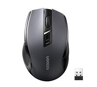 UGREEN Ratón Inalámbrico 2.4GHz Silencioso Ergonómico 5 Niveles 4000 dpi con Receptor USB Ajustables 5 Bontones, Compatible con PC Portátil Macbook Windows 11 10 macOS Linux, Negro