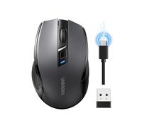 UGREEN Ratón Inalámbrico Ratón Bluetooth y 2,4 GHz Recarga Rápida y Batería de Larga Duración Ergonómico y Silencioso 5 Niveles dpi 6 Botones para PC Tableta Windows MacOS Android