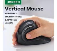 UGREEN-ratón Vertical inalámbrico con Bluetooth 5,0, 2,4G, ergonómico, 4000DPI, 6 botones de silencio, para MacBook, Tablet, ordenadores portátiles, PC Vertical Mouse