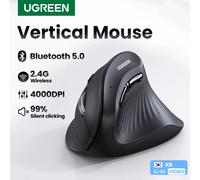 UGREEN-ratón Vertical inalámbrico con Bluetooth 5,0, 2,4G, ergonómico, 4000DPI, 6 botones de silencio, para MacBook, Tablet, ordenadores portátiles, PC Vertical Mouse