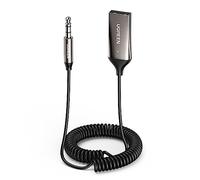 UGREEN Receptor Bluetooth 6.0 Adaptador Jack 3.5mm Aux Auxiliar Conector Audio Coche Manos Libres, Gris Oscuro
