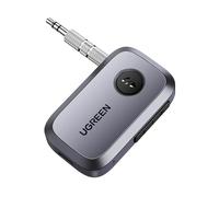 UGREEN Receptor Bluetooth 6.0 Jack 3.5mm Adaptador Emisor Aux A2DP Llamadas Manos Libres para Coche Altavoces, Gris