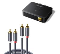 UGREEN Receptor Bluetooth 6.0 LDAC Audio USB-C Adaptador 2RCA 3.5 mm HiFi y Cable 2 RCA Macho Dobles Cinch