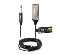 UGREEN Receptor Bluetooth 6.0 para Coche con Jack 3,5 mm, Adaptador de Audio Inalámbrico USB con Micrófono y Cable Integrados, Admite Llamadas Manos Libres, Altavoces Estéreo y Auriculares