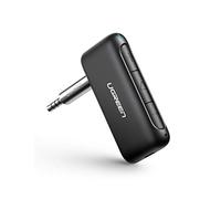 UGREEN Receptor Bluetooth Audio para Coche, Auxiliar 5.0 con CSR Chip, Micrófono y CVC8.0 Reducción de Ruido, Llamadas Manos Libres, 9Hrs HiFi Música Jack para Hogar Audio
