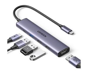 UGREEN Revodok 105 Hub USB C 5 en 1 Adaptador de USB-C a HDMI | 4K Alta Definición, PD 100W Carga Rápida, 5Gbps, Compatible con MacBook iPad Pro Air iPhone 18 Pro Max 17 Serie Galaxy S26