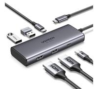 UGREEN Revodok 206 Hub USB C Doble HDMI 8K 4K Adaptador Tipo C 2 Pantalla PD 100W Docking Station 6 En 1 Compatible con MacBook Pro Air Surface XPS Disco Duro