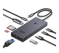 UGREEN Revodok Pro 1091 Hub USB C 9 en 1 Adaptador Tipo C a Multipuerto | 10Gbps Puertos de Datos, HDMI 4K 60Hz, Ethernet Gigabit, PD 100W, Lector de Tarjeta SD TF, Compatible con MacBook Pro Air Neo
