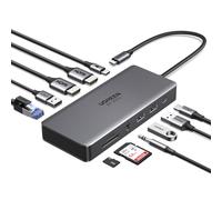UGREEN Revodok Pro 211 Docking Station USB C 3.2 10Gbps Doble HDMI 4K60Hz 8K30Hz Ethernet Gigabit PD 100W Jack 3,5mm Hub USB C 11 En 1 Adaptador USB C HDMI Compatible con MacBook Pro Air M1 M2, 15965