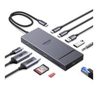 UGREEN Revodok Pro 2111 10Gbps Hub USB C HDMI 4K60Hz DisplayPort 4K120Hz Docking Station Tipo C Adaptador Ethernet Gigabit PD 100W Carga Lector de Tarjetas SD TF Jack Audio 3.5mm